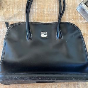 DOONEY & BOURKE Leather Satchel Purse Handbag Black